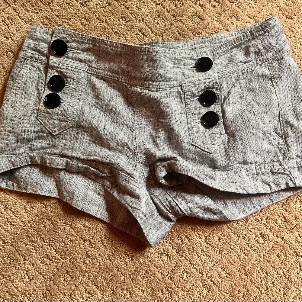 Express Gray High Waist Shorts with Textured Fabric